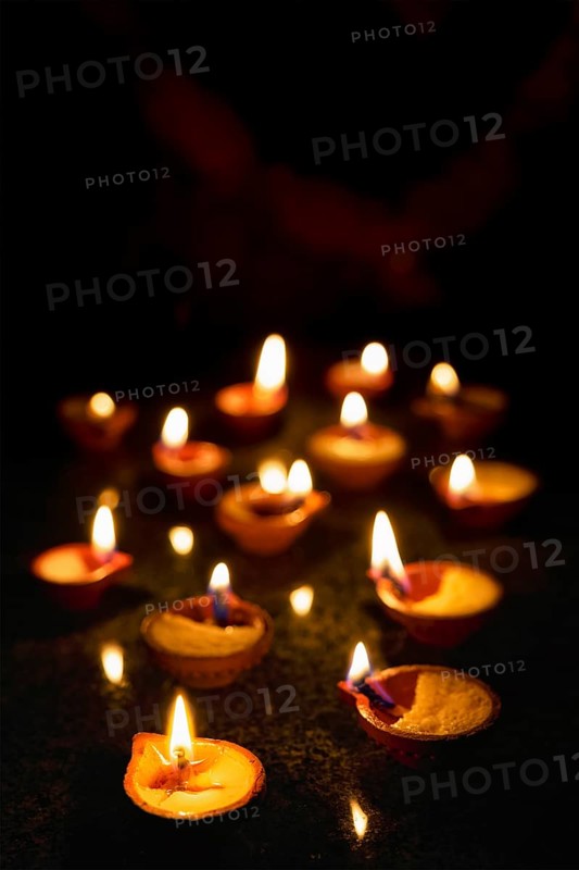 Diwali lights oil candles