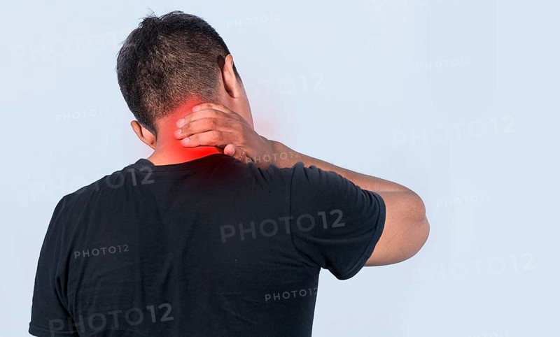 Neck pain and stress concept