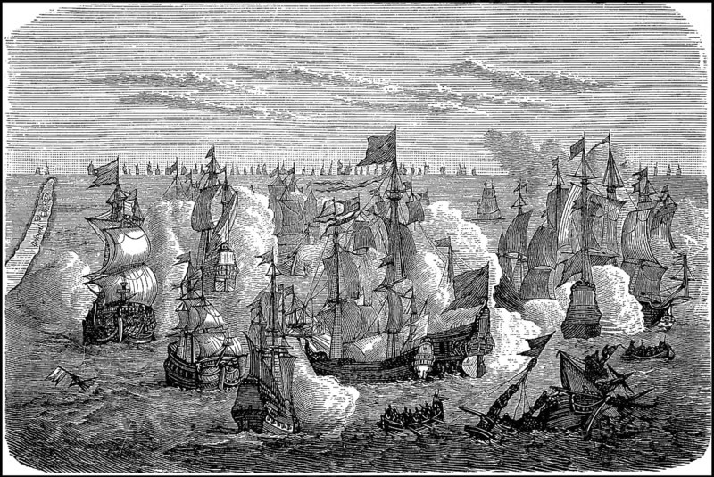 Battle of the Luebeck-Danish fleet against the Swedes between Oeland and Gotland