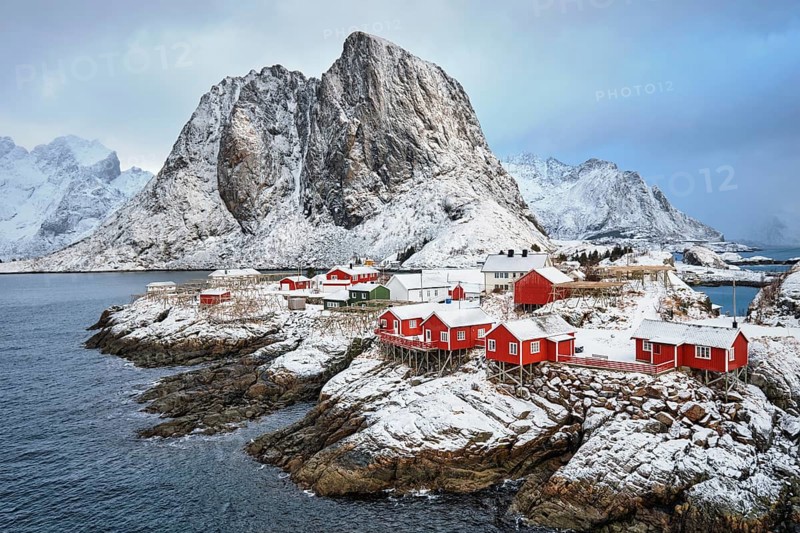 Famous tourist attraction Hamnoy fishing village on Lofoten Islands
