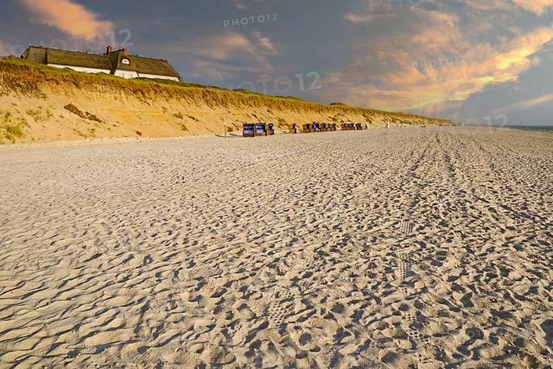 Main beach of Rantum in the evening