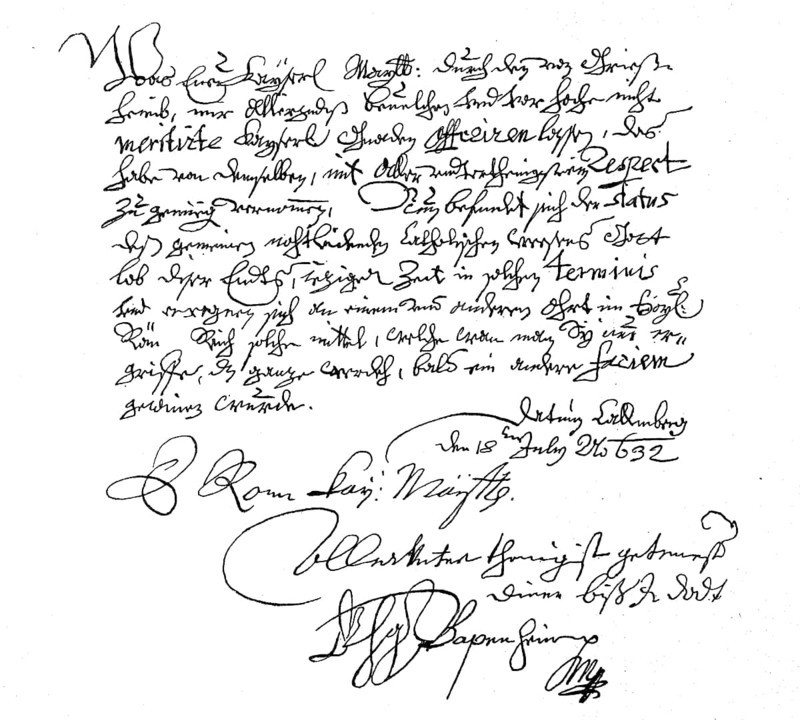 Letter from Pappenheim to Emperor Frederick II 8 June 1594