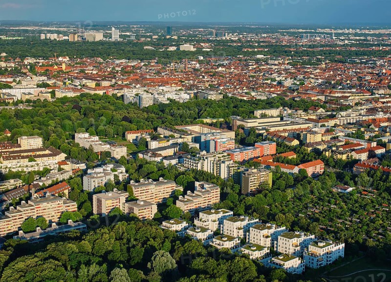 Aerial view of Munich from Olympiaturm