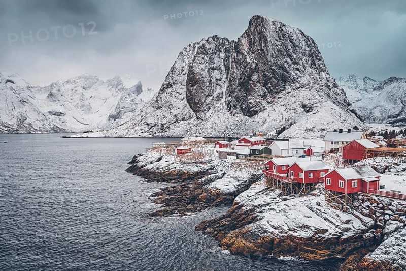 Famous tourist attraction Hamnoy fishing village on Lofoten Islands