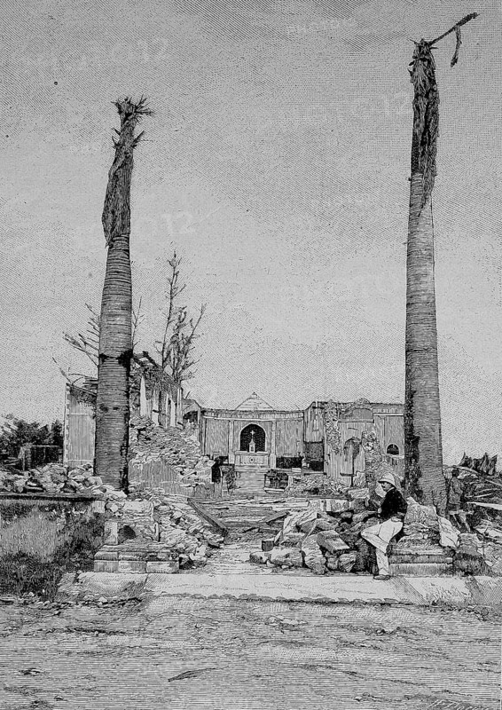 Beschaedigtes Martinique nach einem Wirbelsturm auf der Insel