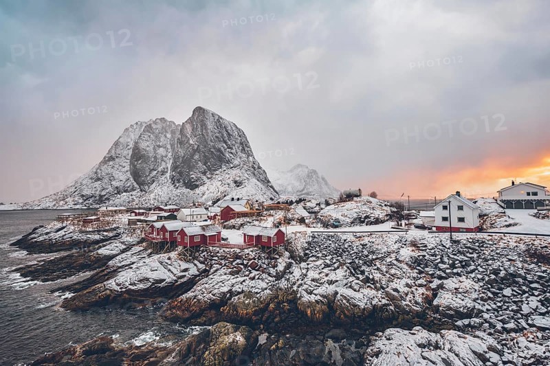 Famous tourist attraction Hamnoy fishing village on Lofoten Islands