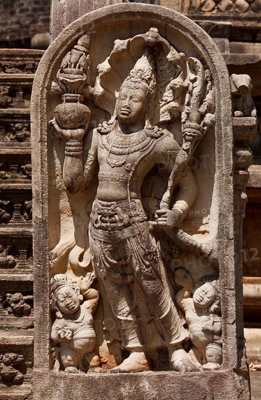 Ancient guardstone bas relief at Vatadage in Pollonnaruwa