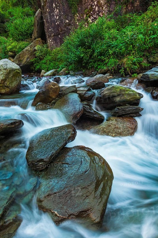 Cascade of Bhagsu waterfall in Bhagsu