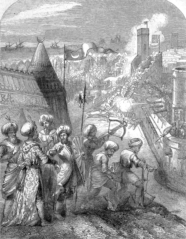 Sultan Mehmed's army under the supreme command of Mesih Pasha