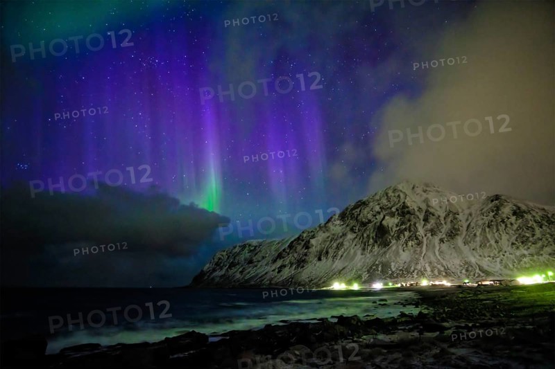 Aurora borealis northern lights in Vareid