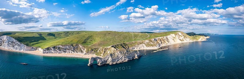 Panorama over Jurassic Coast and Clifs