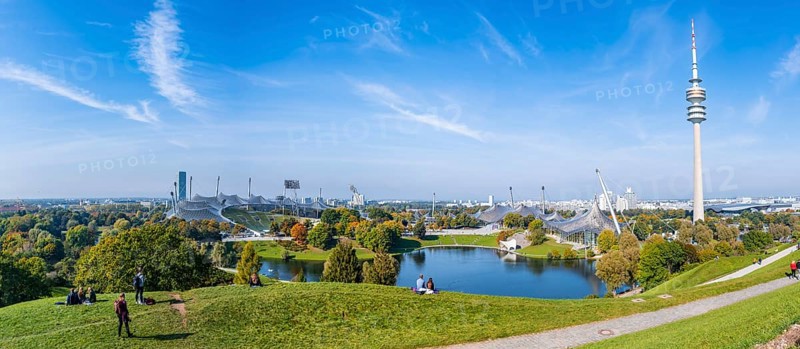 Park with Olympic Lake and Olympic Tower