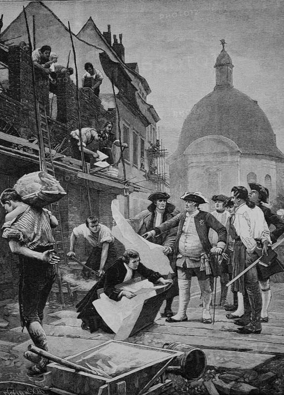 King Frederick William I visits the new buildings in the Berlin Friedrichstadt