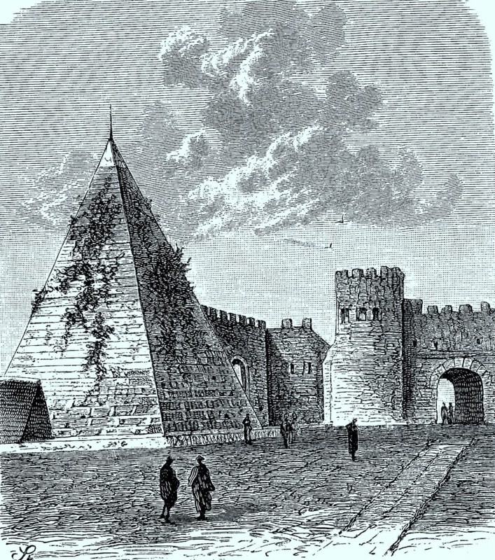 Die Pyramide des Cestius in Rom