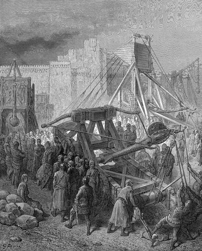 Siege engines of the crusaders in front of Jerusalem