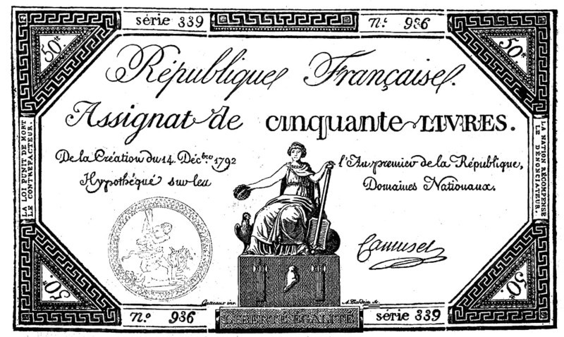 Assignate aus dem Jahre 1792