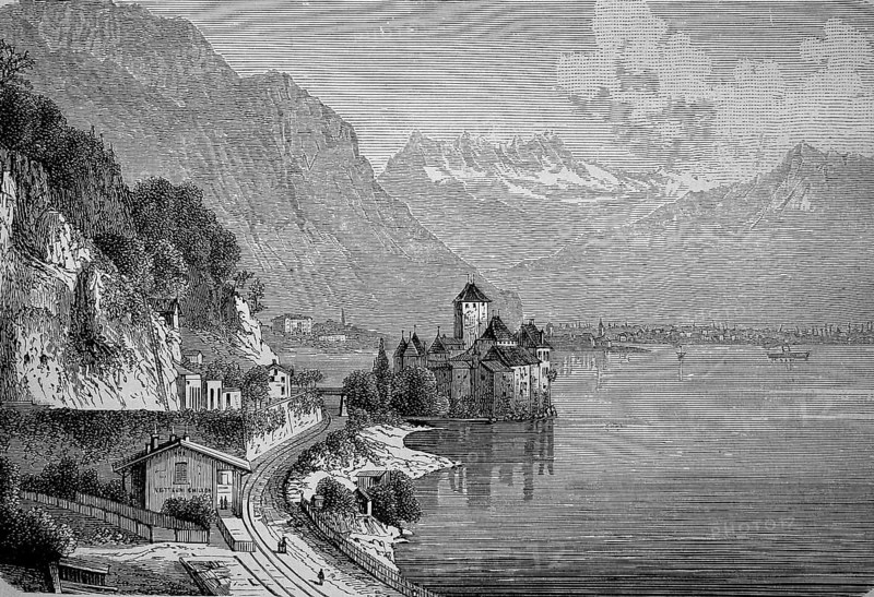 Schloss Chillon am Genfer See in der Schweiz