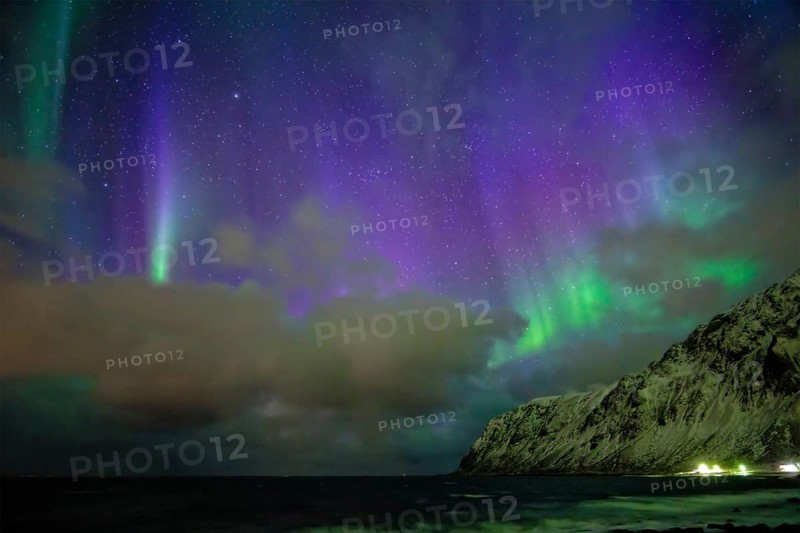Aurora borealis northern lights in Vareid