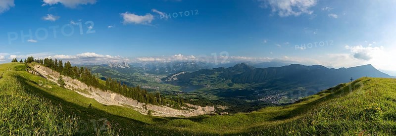 View from Gnipen with the rockfall area towards the Alps