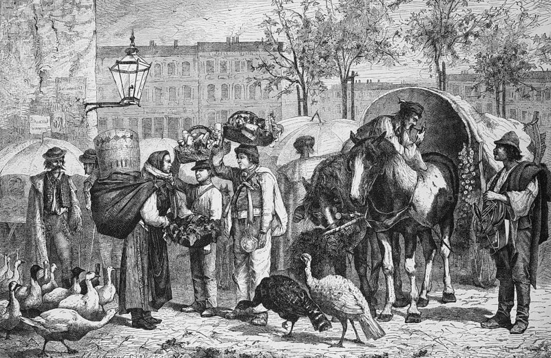 Slawen und Ungarn auf dem Naschmarkt in Wien