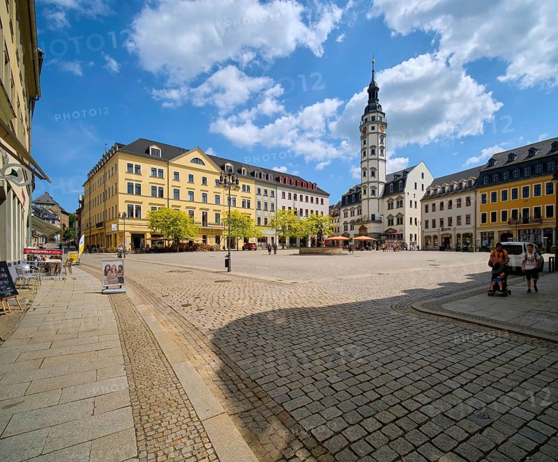 Market square with Renaissance town hall