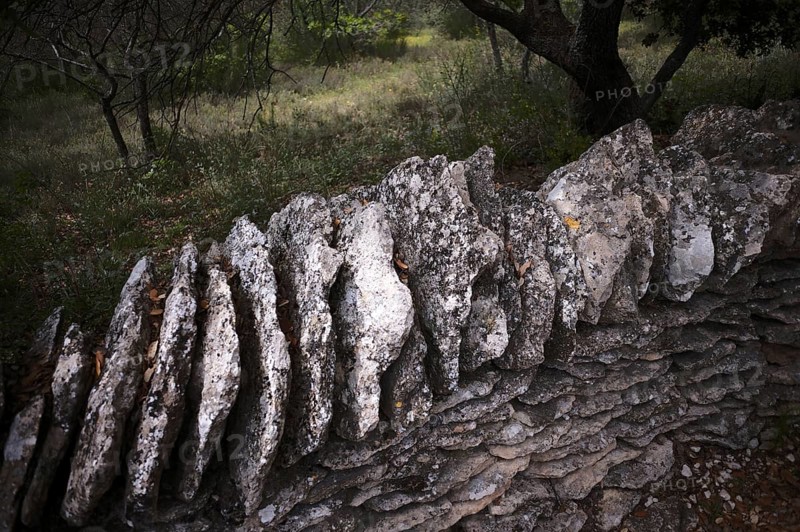 Typical wall of stacked stones
