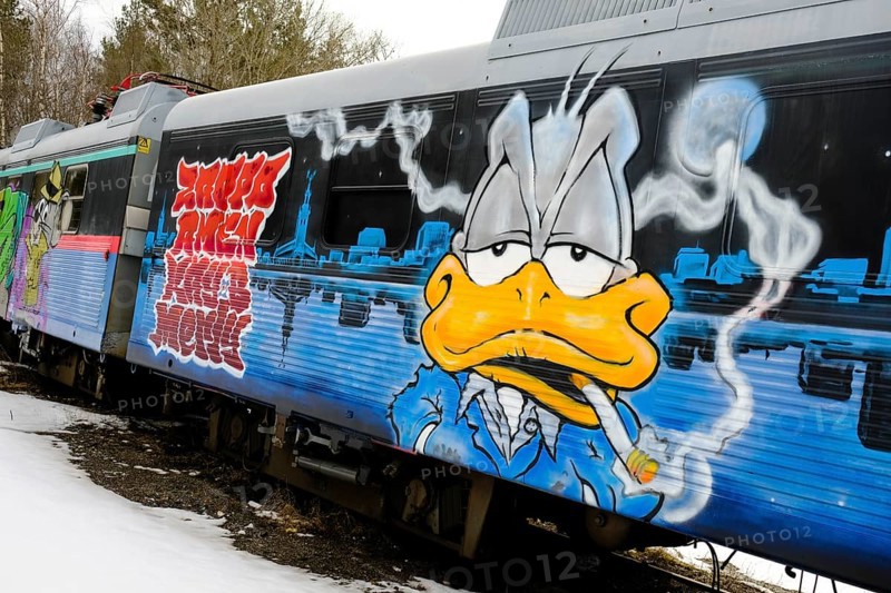 Graffity on disused railway wagons