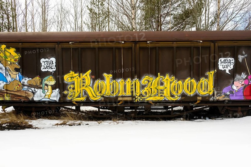 Graffity on disused railway carriage