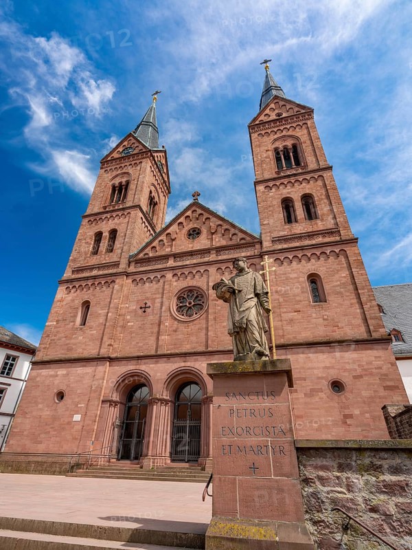 Einhard Basilica of St. Marcellinus and St. Peter with a sculpture of St. Peter the Patron Saint