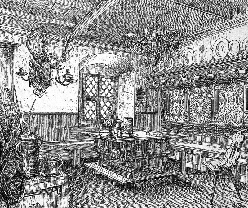 Guild Room of the Tanners and White Tanners in Wroclaw in 1870