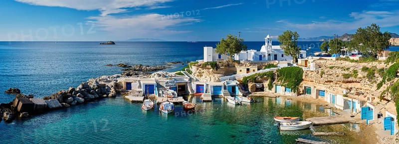 Panorama of typical Greece scenic island view