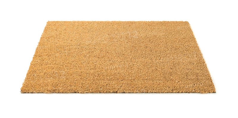 Blank welcome mat isolated on white background