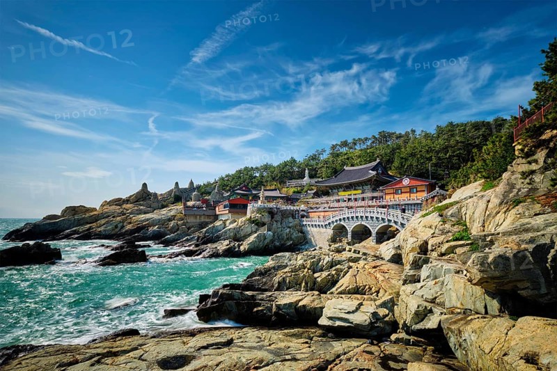 Haedong Yonggungsa Temple on sea shore. Busan