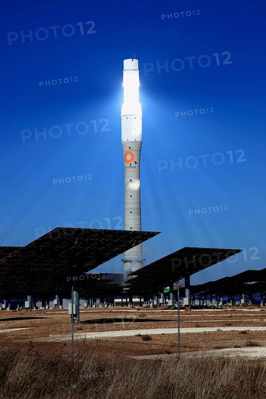 High-tech Gemasolar solar power plant in Fuentes de Andalucia near Seville