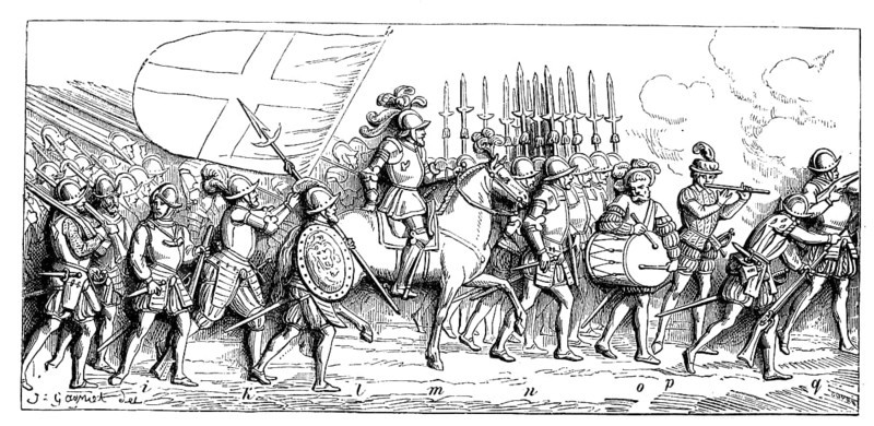 Landsknecht advance to the attack