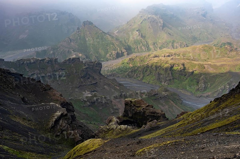 View of rugged mountain landscape