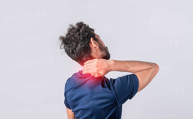 Close up of man with neck pain
