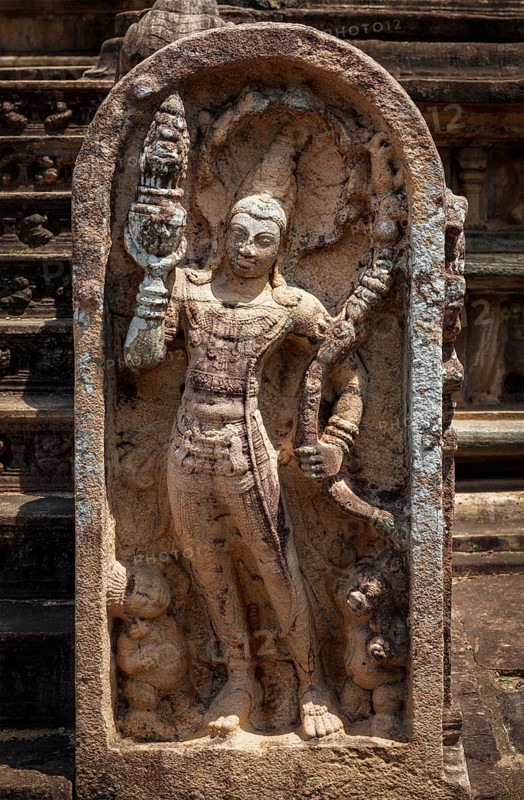 Ancient guardstone bas relief at Vatadage in Pollonnaruwa