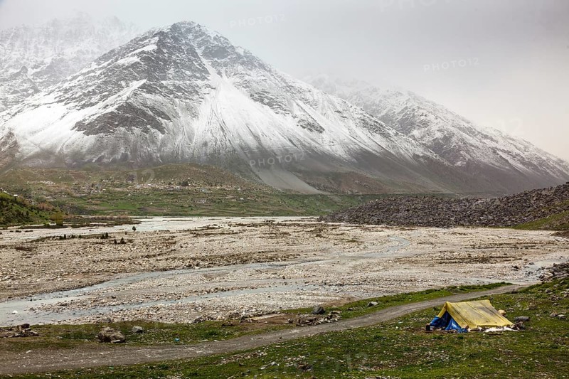 Tent in Himalayas. Lahaul Valley
