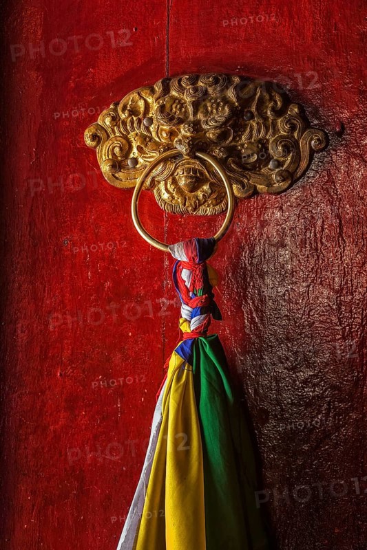 Derocated door handle of Likir gompa Tibetan Buddhist monastery