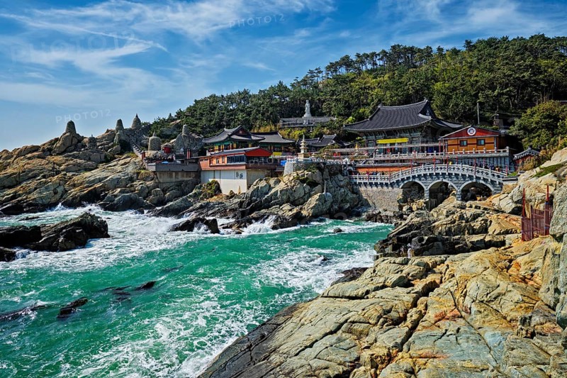 Haedong Yonggungsa Temple on sea shore. Busan