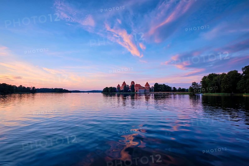 Trakai Island Castle in lake Galve