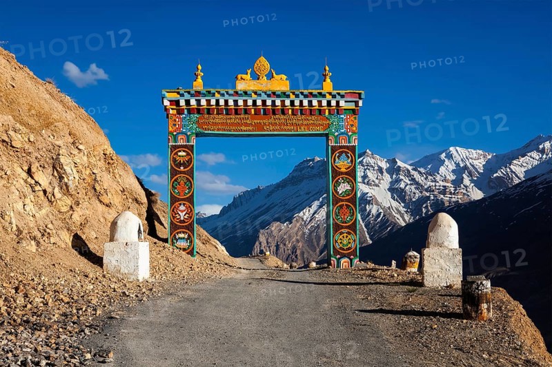 Gates of Ki Kee Key Buddhist monastery gompa in Himalayas