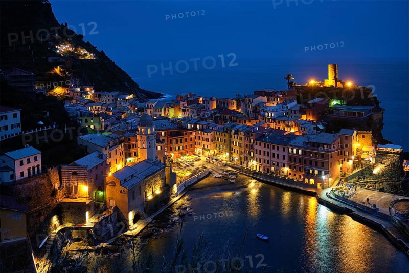 View of Vernazza village popular tourist destination in Cinque Terre National Park a UNESCO World Heritage Site