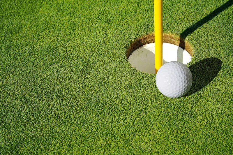 Close-up of golf course green