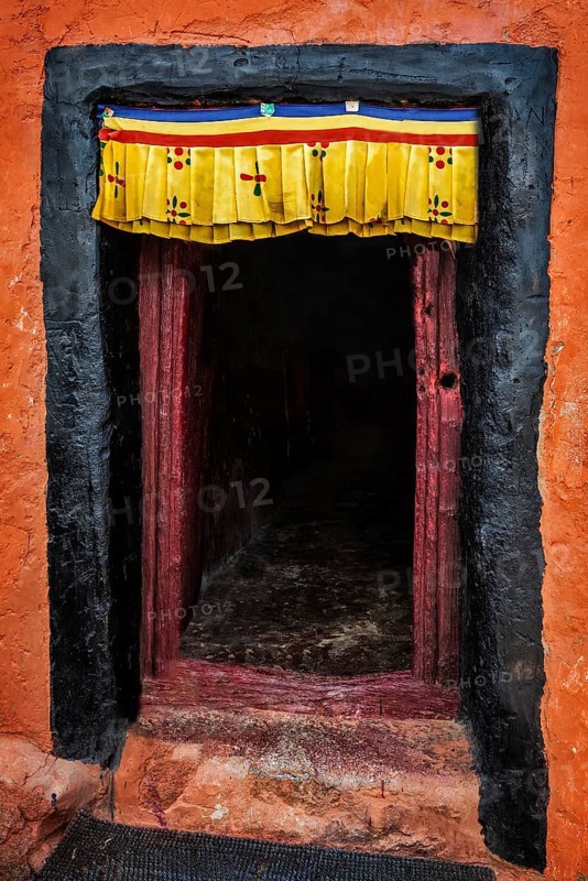 Door of Namgyal Tsemo gompa in Leh