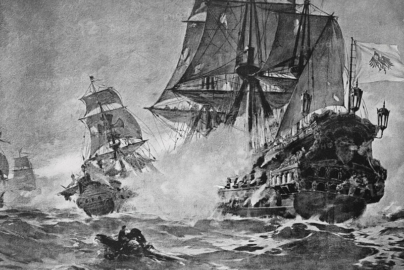 The Brandenburgers attack the Spanish treasure fleet