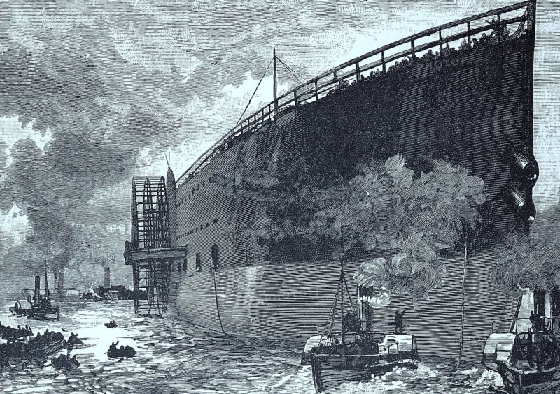 The hull of the ship Great Eastern