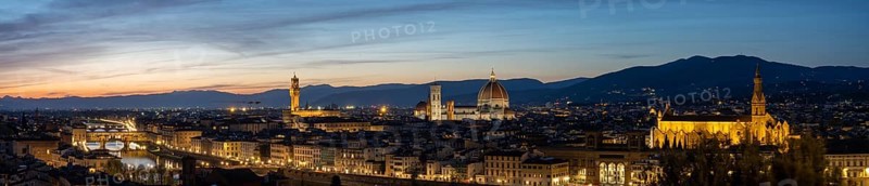 View of Florence after sunset from Piazzale Michelangelo