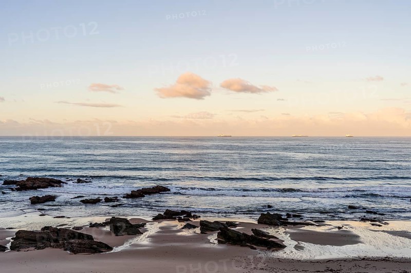 Beautiful landscape and seascape with rock formation in Samoqueira Beach